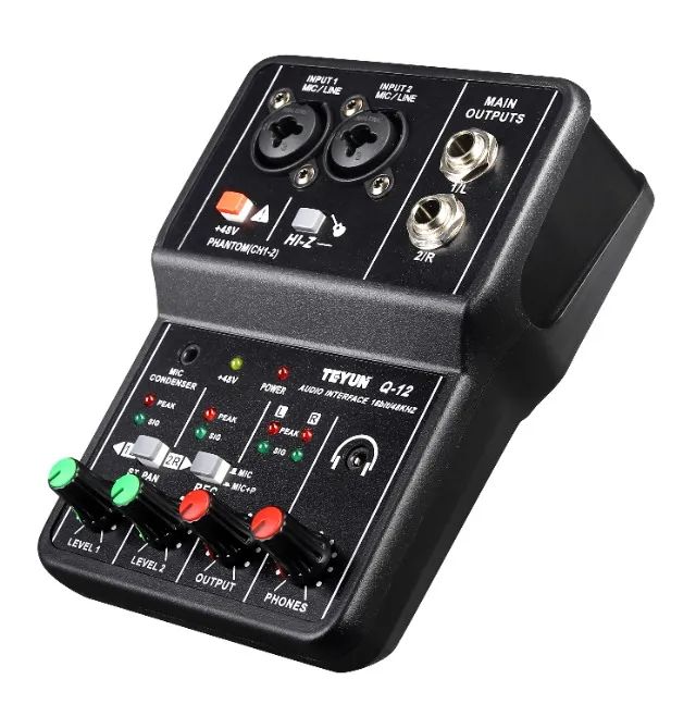 Mesa Mixer Placa De Som Teyun Q-12 Interface De Audio Usb Pc - Foto 4