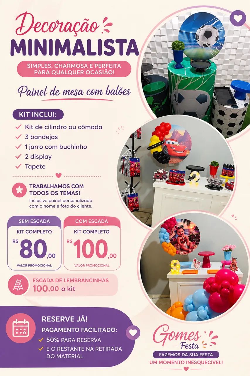 Kit de decoração com pegue e monte 