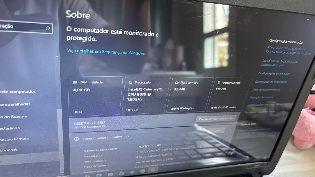 Notebook HP 1000 - SSD 128 GB rapido - Foto 3