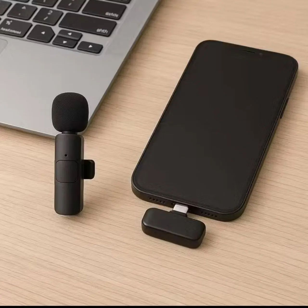 Microfone Lapela Sem Fio Para IPhone ou Tipo-C - Foto 2