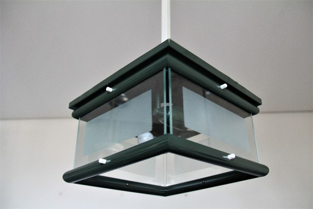 Lustre Up Cycle com Plafon Original Verde Escuro - Projeto NA-4 - Anos 60 - Foto 5