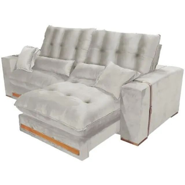 Sofá Retratil e reclinavel 36 cm de pilow largura 2,50 Luxo LInho ou veludo - Foto 3