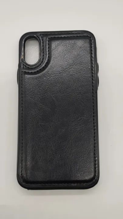 Capa case carteira em couro para iphone xs