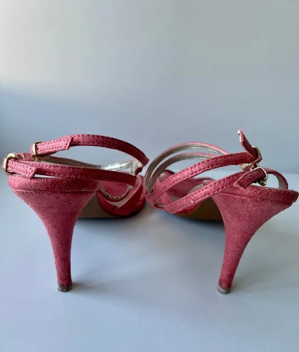 Sandália rosa acetinado Ferni - Foto 4