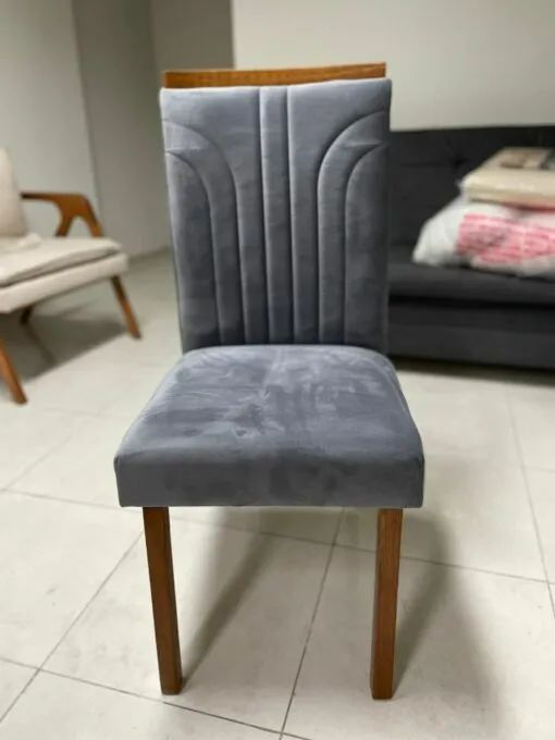 Pronta entrega!! Kit 2 Cadeiras Veneza Veludo Grafite - Foto 4