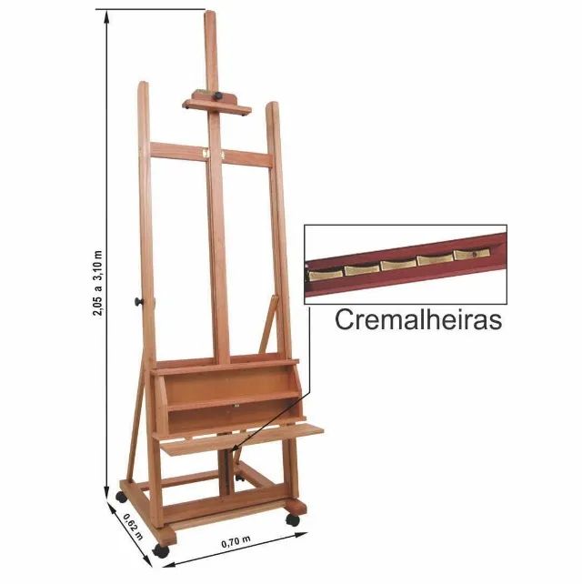 Cavalete De Pintura Trident Estúdio Com Cremalheira M.12220 - Foto 5