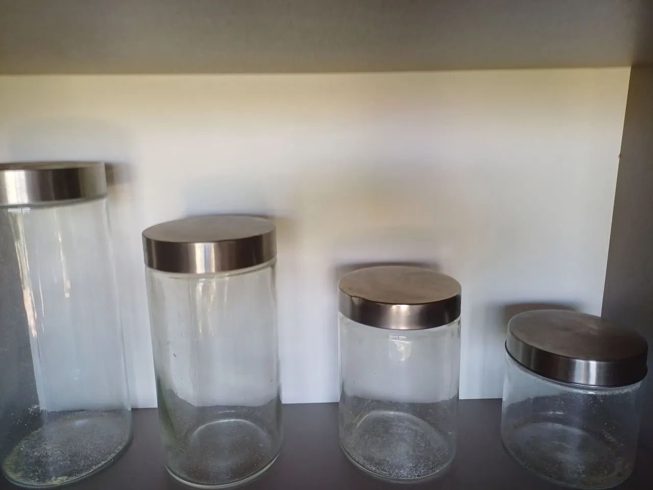 Conj. 4 potes de vidro c tampa de inox - Foto 3