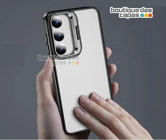 Capa case pro com suporte mesa e proteção camera samsung s24 s24 ultra s23 fe - Foto 2
