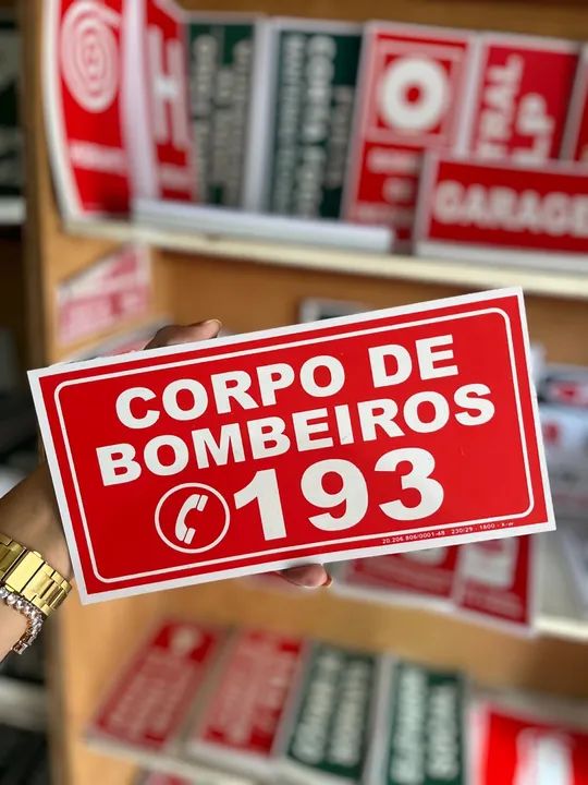 Placa de Emergência - Corpo de Bombeiros 193 - PROMOÇÃO