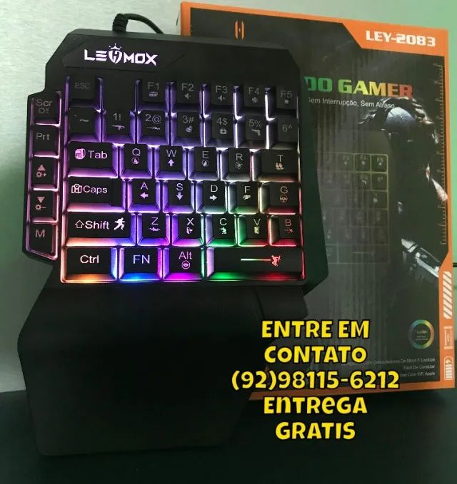 Teclado Gamer de Uma Mão Com Apoio de Punho- Entregas 9h as 22h - Foto 2