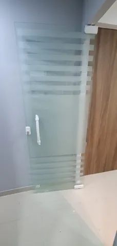 Porta de vidro com jateamento - Foto 3