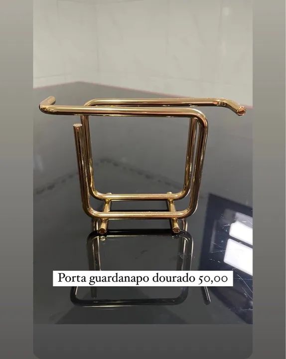 Porta Guardanapo Dourado