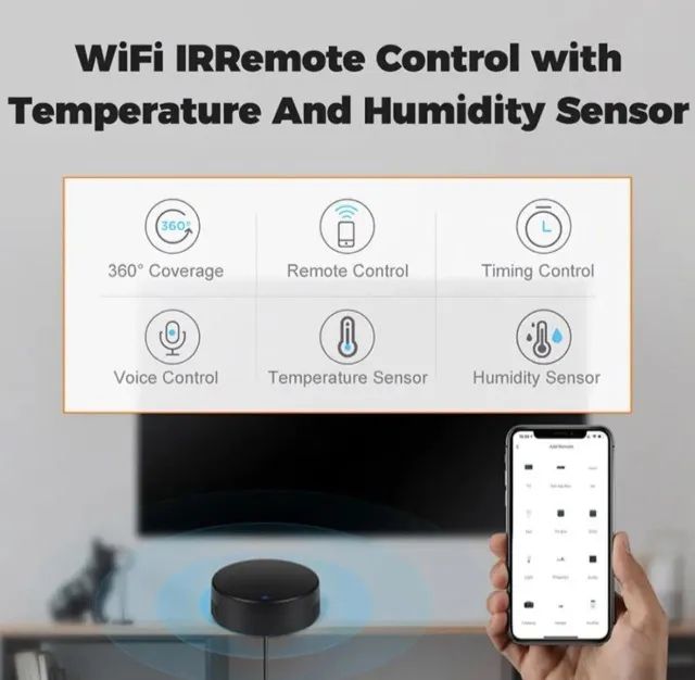 Controle Remoto Inteligente IR Tuya WiFi, Sensor de Temperatura e Umidade - Foto 2