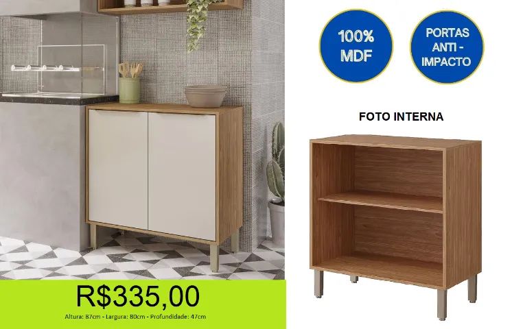 Balcão com duas portas