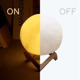 Lua led luminaria amarelo a bateria 8cm de diâmetro com suporte novo - Foto 2
