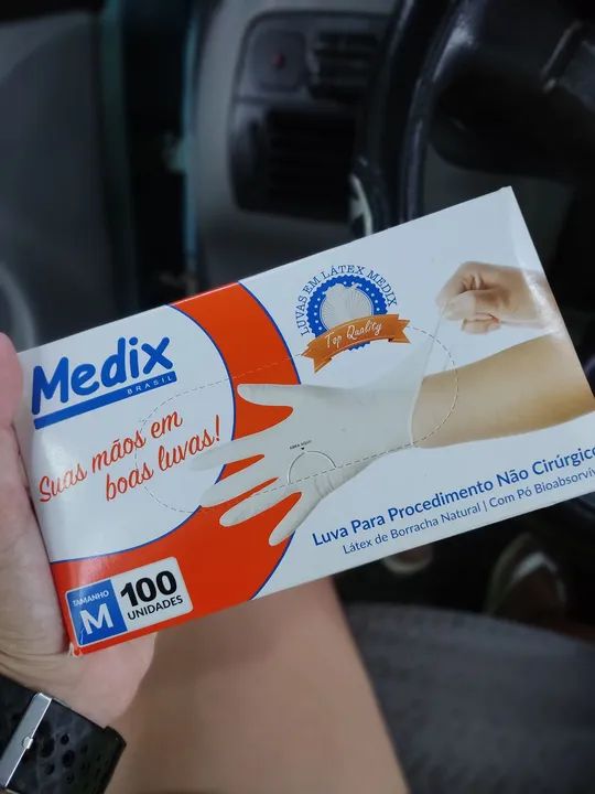 CAIXA SE LUVAS LÁTEX 100 UNIDADES (M)  - Foto 2