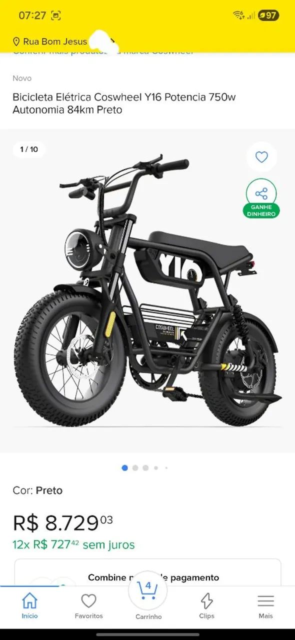  Bicicleta Elétrica Coswheel Y16 1000w - Foto 5