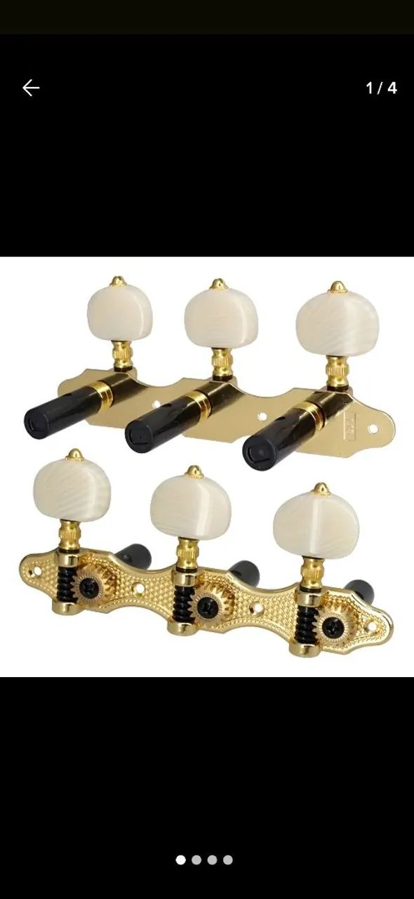 Tarraxas douradas de luxo violão nylon 18 dentes. - Foto 4