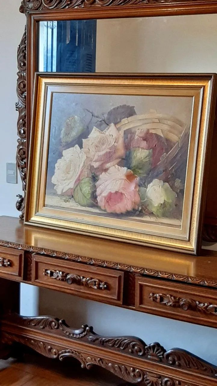 Óleo sobre tela do renomado artista "Davi das flores".  - Foto 5