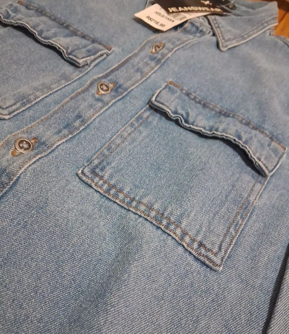 Camisa Jeans Masculina Hering - Foto 3