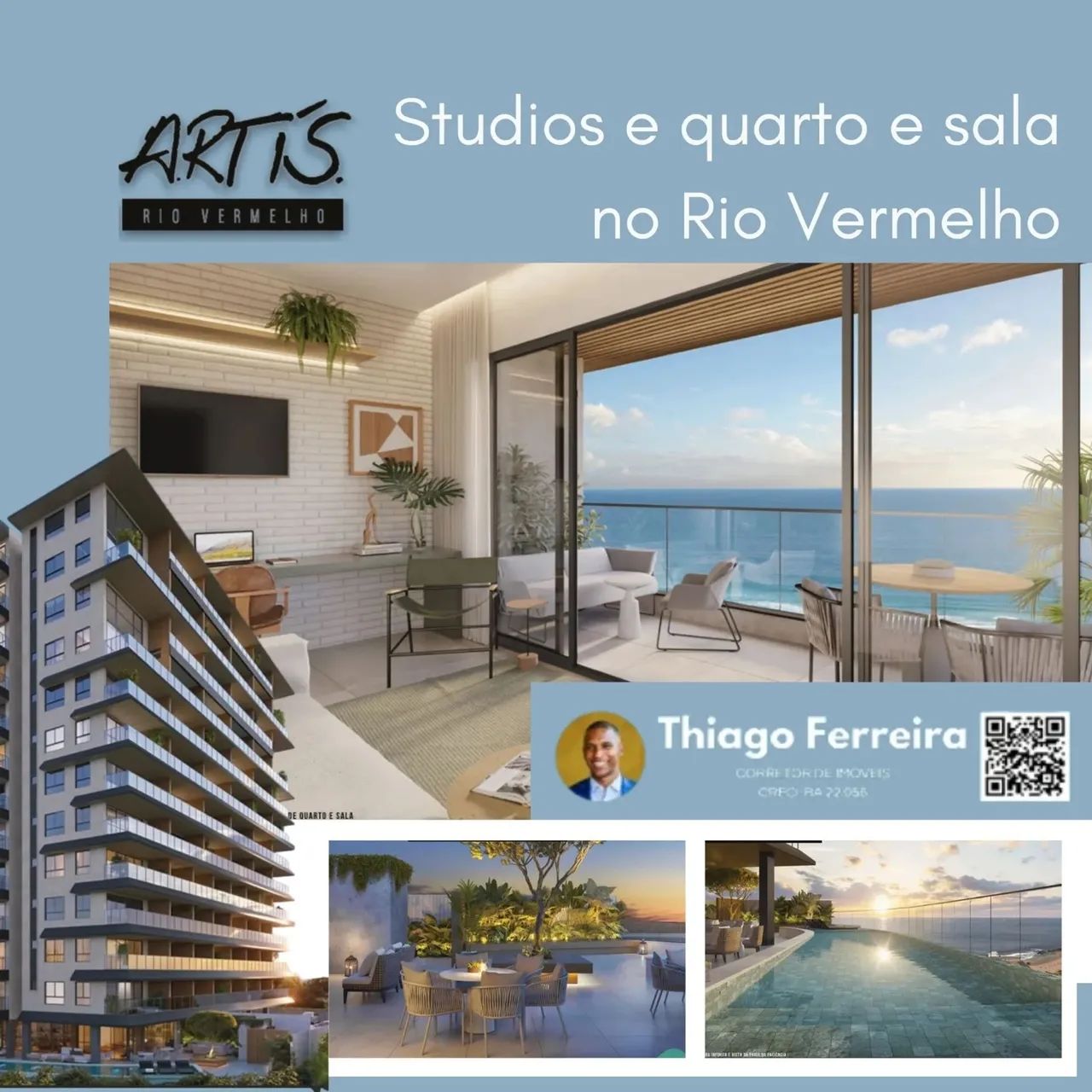 Artis, Apartamento Studio E 1 Quarto, Distribuído Entre 30 A 45M² No Rio Vermelho. JDIKHF