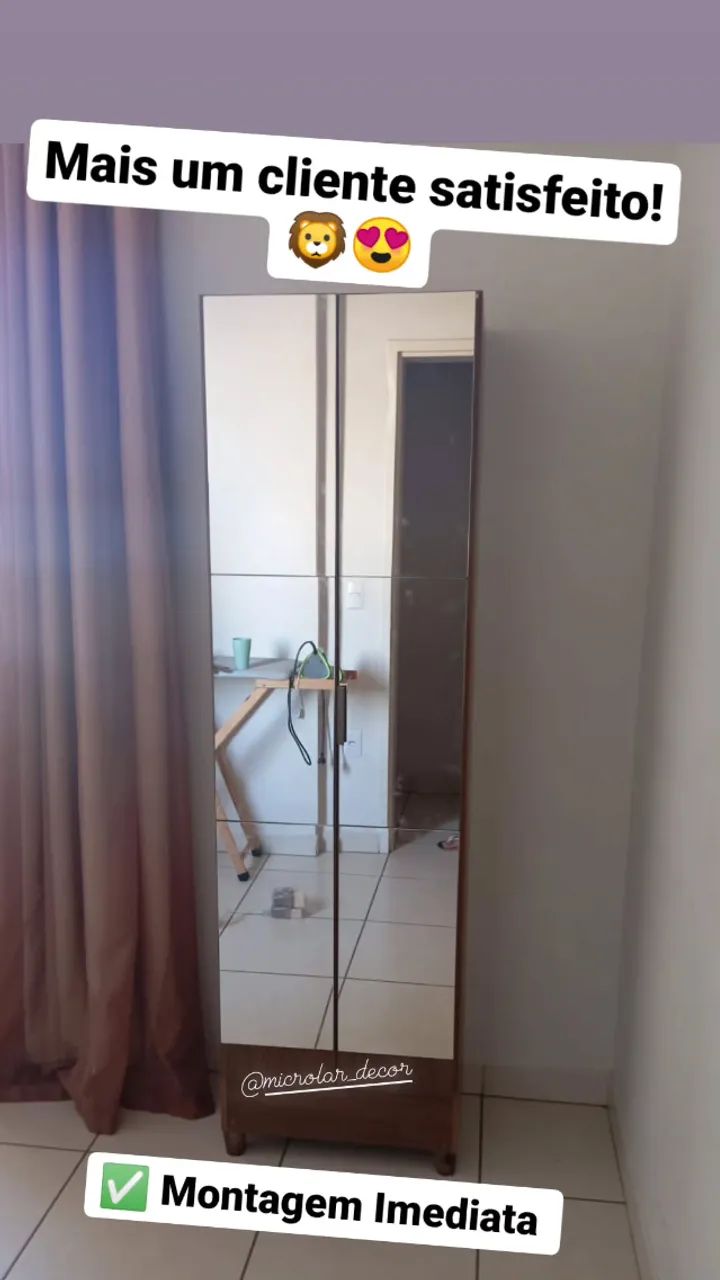 Sapateira 2 Portas com Espelhos Microlar - Nova na Caixa - Foto 2