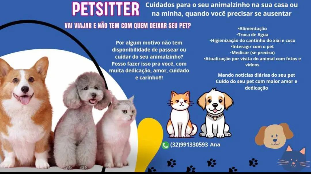 Petsitter- cuidando do seu animalzinho com amor e carinho!