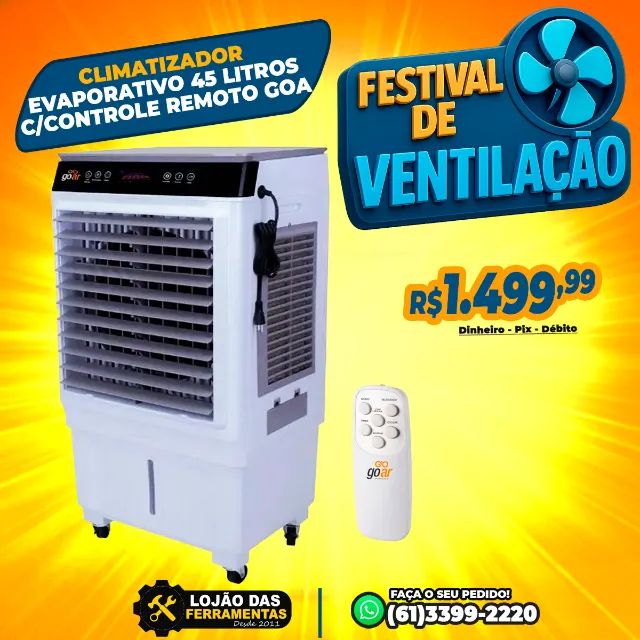 Climatizador Evaporativo 45 Litros Com Controle Remoto Goa