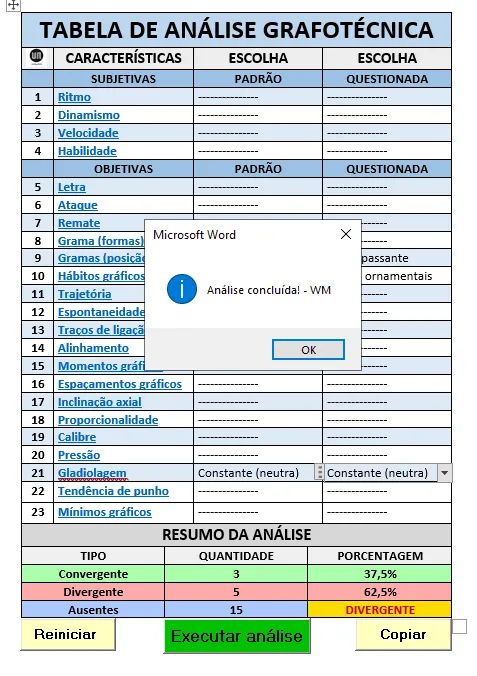 Tabela Grafotécnica Wm - Word - A Mais Completa!