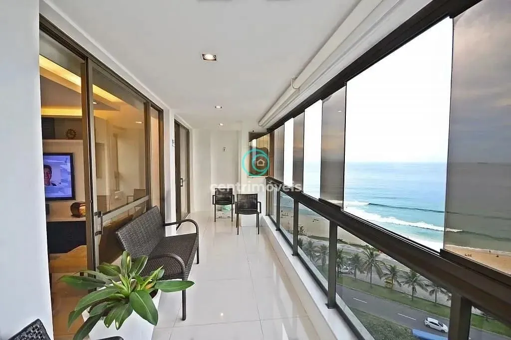Apartamento para locação, 4 quartos (2 suítes), mobiliado, Frontal Mar, Barra da Tijuca, R