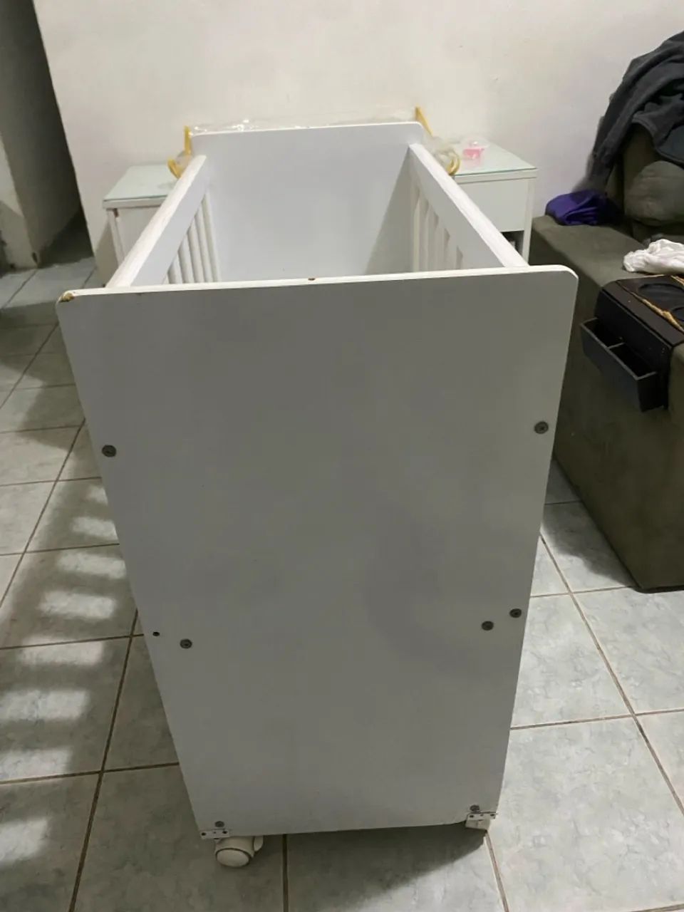 Mini Berço Branco com Grade64298914354946123