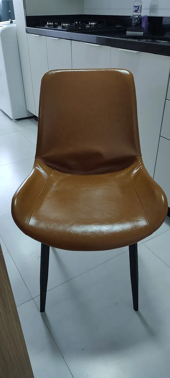 Cadeira de Jantar Estofada Marrom industrial