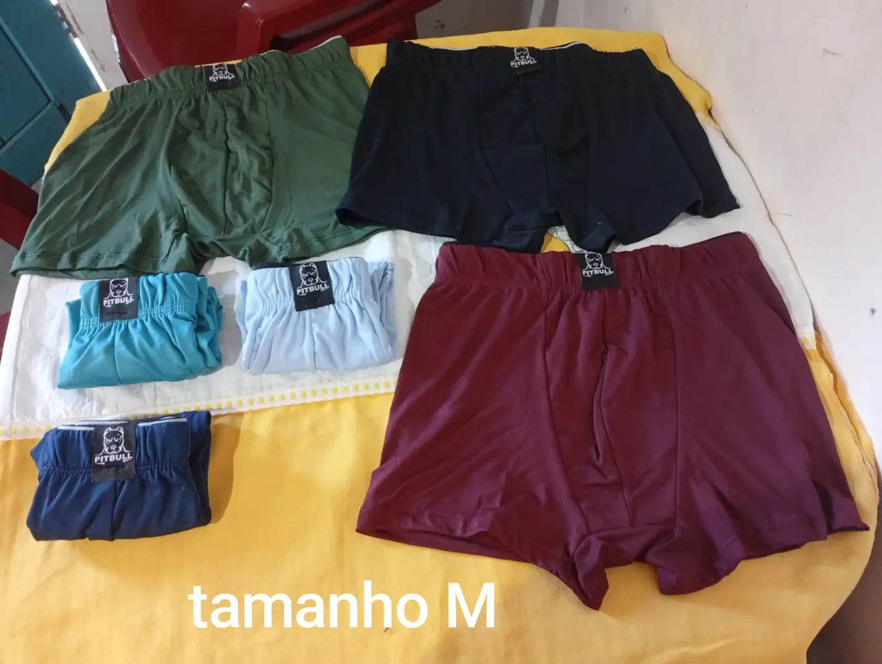 Kit Cuecas Boxer Pitbull Tamanho M - Cores Sortidas