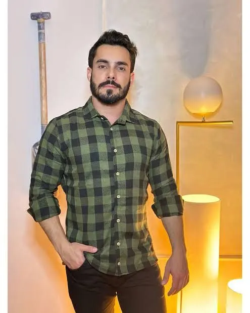 Camisa Xadrez Verde e Preto masculina são joao