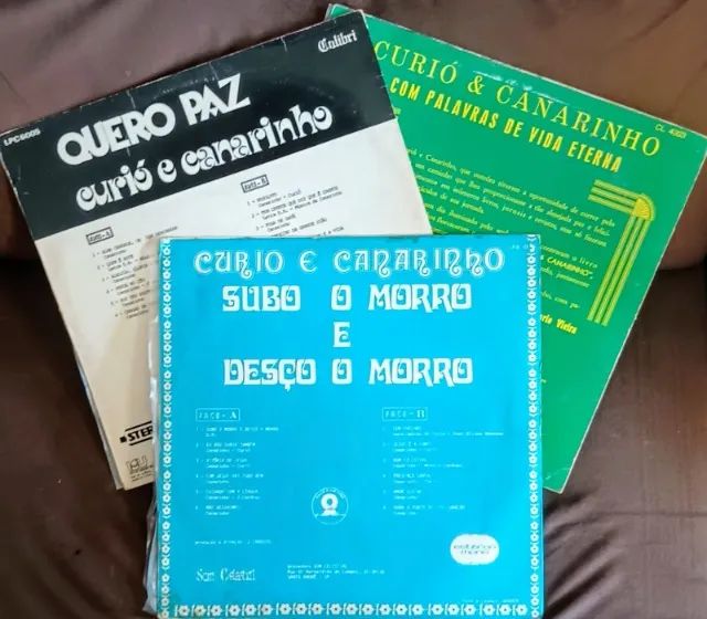 Lote 2 Lps Disco de Vinil Gospel Evangélico Curió E Canarinho + 1 LP Grátis - Foto 2