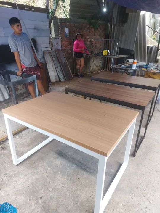 Mesa estilo industrial bse branca - Foto 4