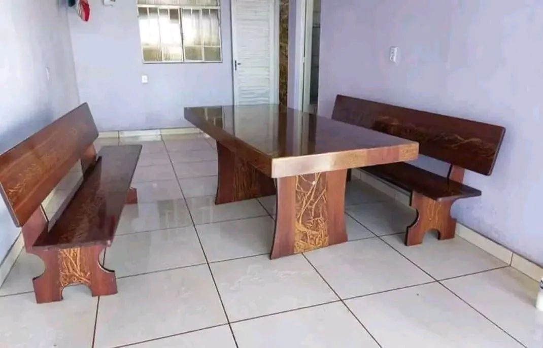 Mesa de Jantar Moderna pedra de ardósia pintada  - Foto 6