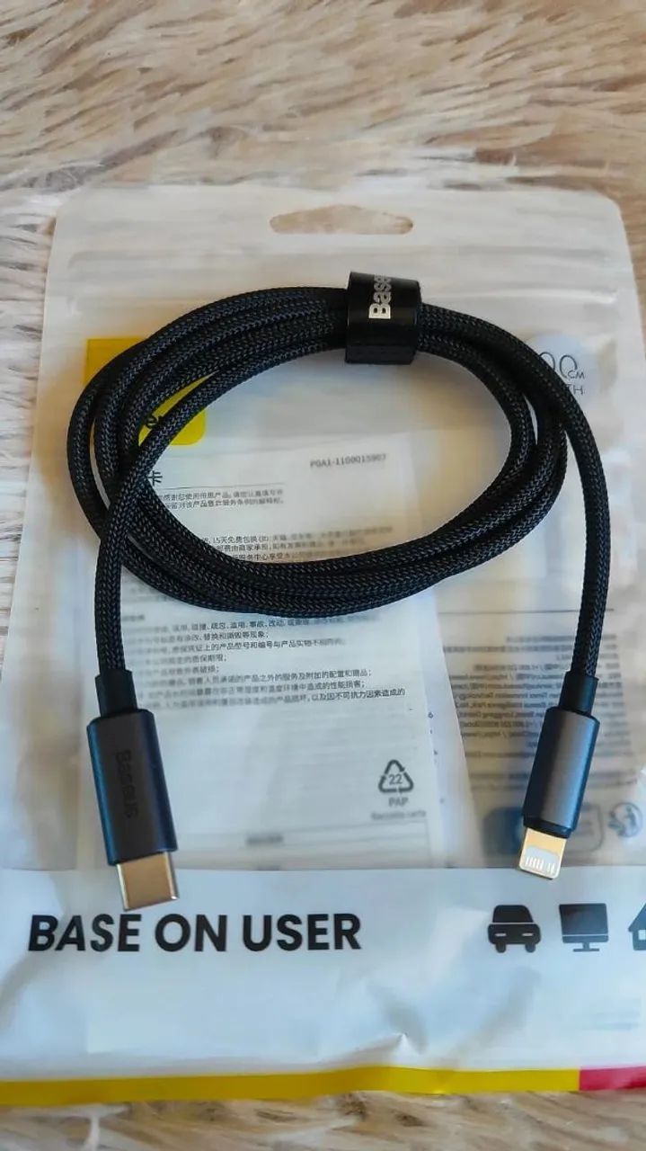Cabos Baseus USB-C e Lightning  - Foto 5