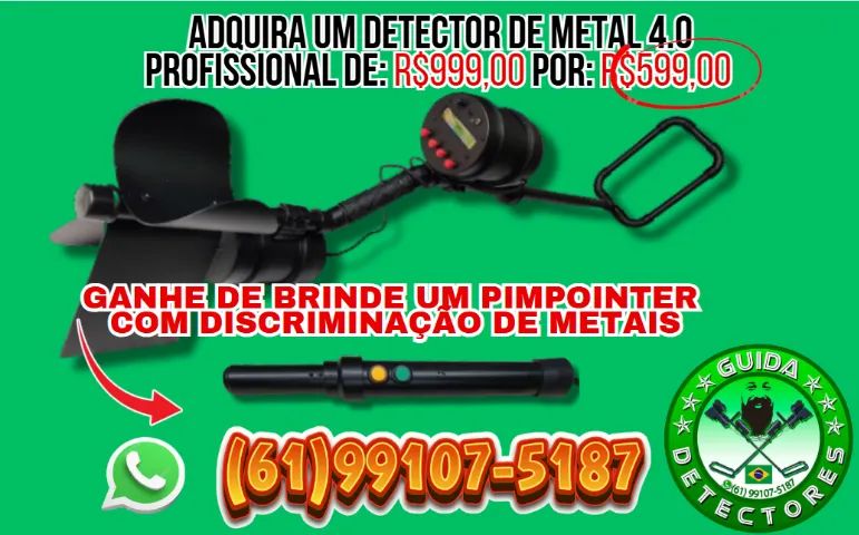 DETECTOR DE METAL PROFISSIONAL 4.0 + PIMPOINTER DE BRINDE - Foto 4