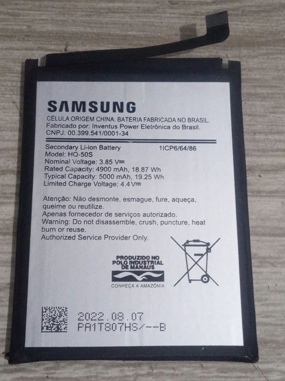Bateria Samsung Galaxy A03 original modelo HQ-50S 