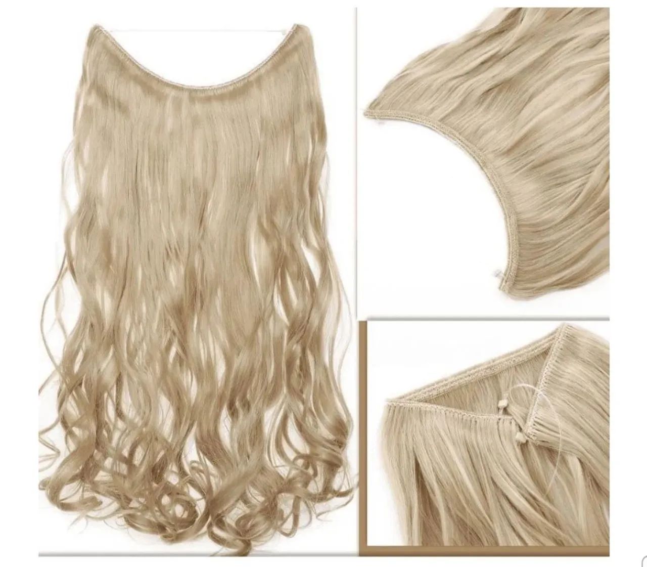 Aplique de cabelo com fio invisível  