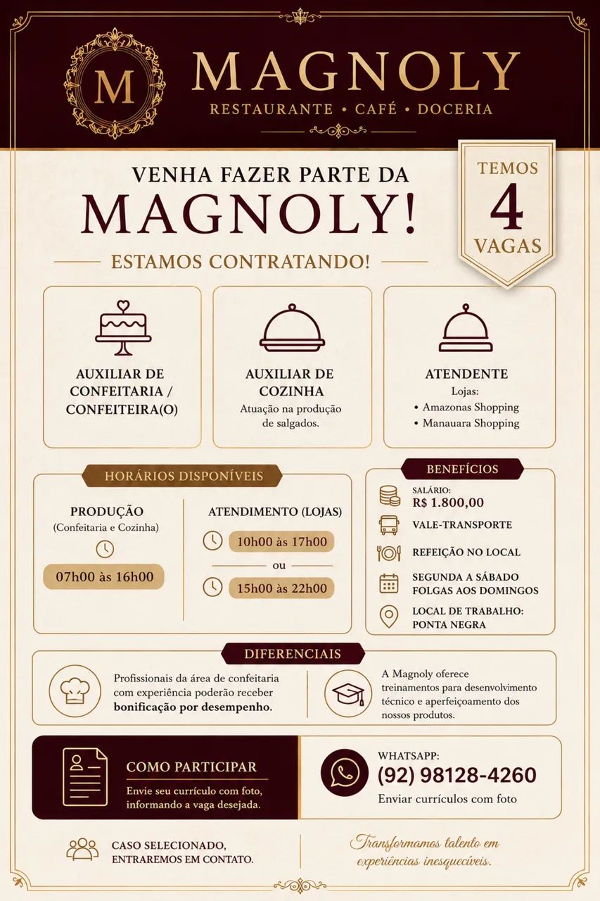 Vagas disponíveis 