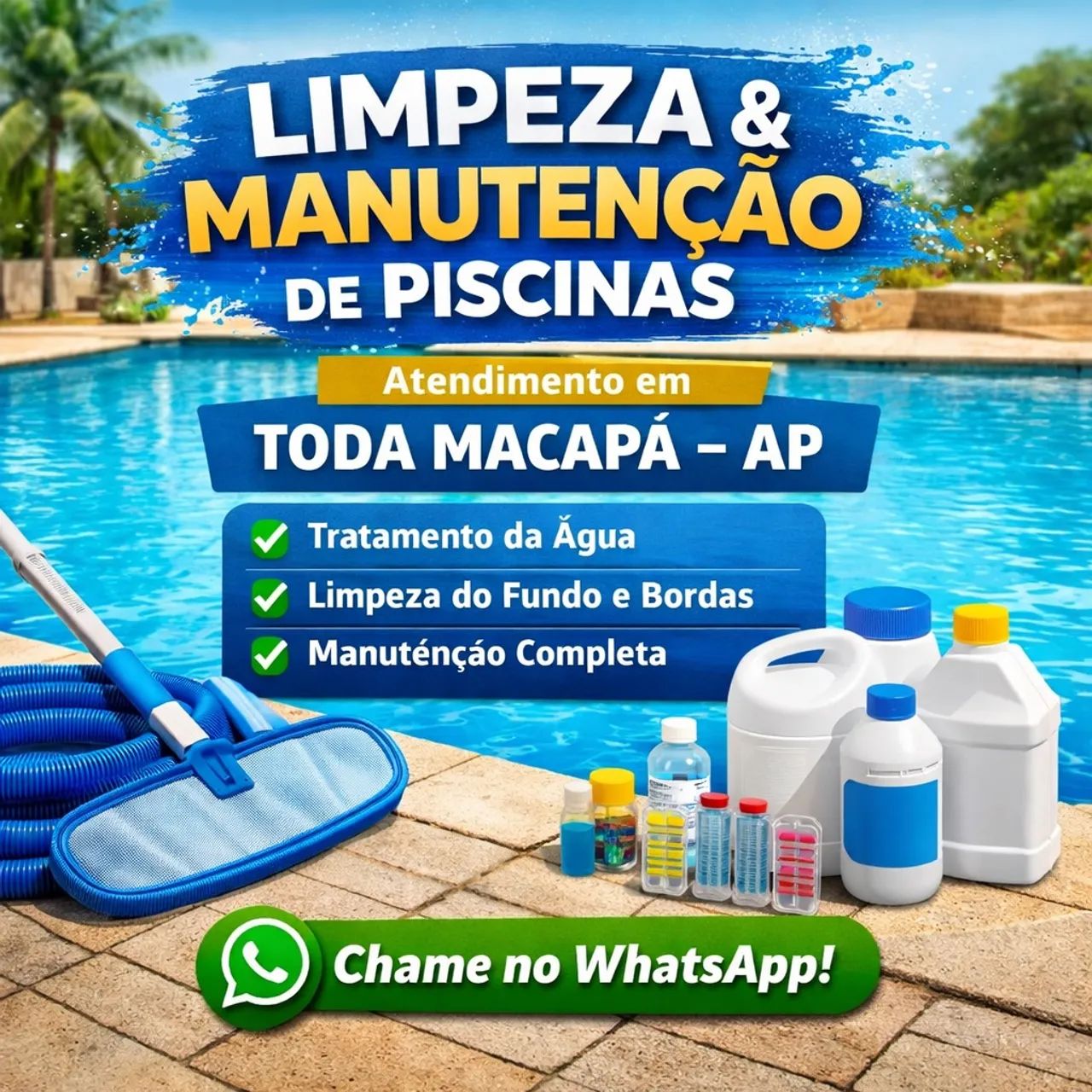 Limpeza e manutenção de piscinas