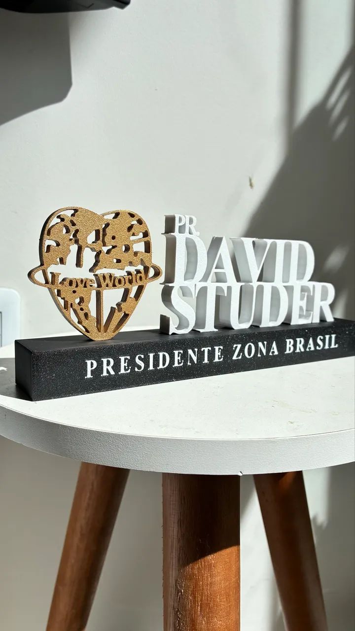 Placa Personalizada Nome 3D para Mesa