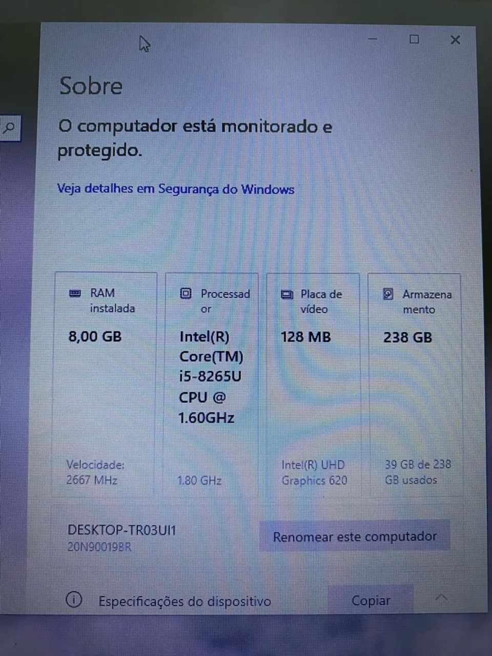 Notebook Thinkpad i5-8265u, Ram 8GB, SSD 256GB - Foto 2
