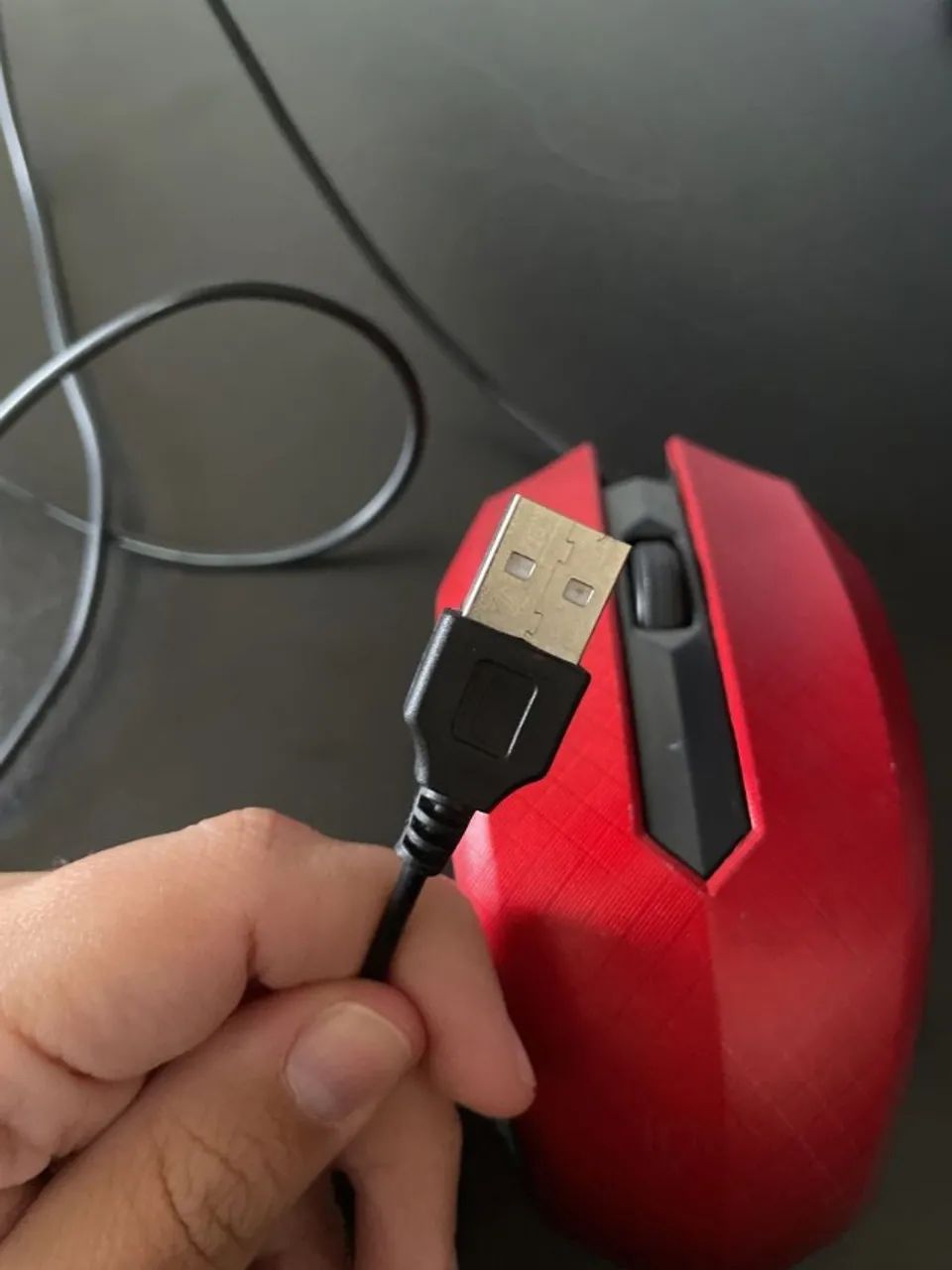 mouse óptico 3d com fio vermelho - Foto 4
