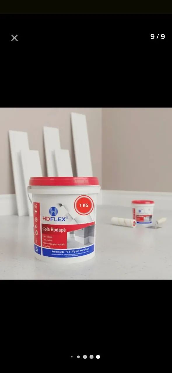 Cola para rodapé ou boiserie 