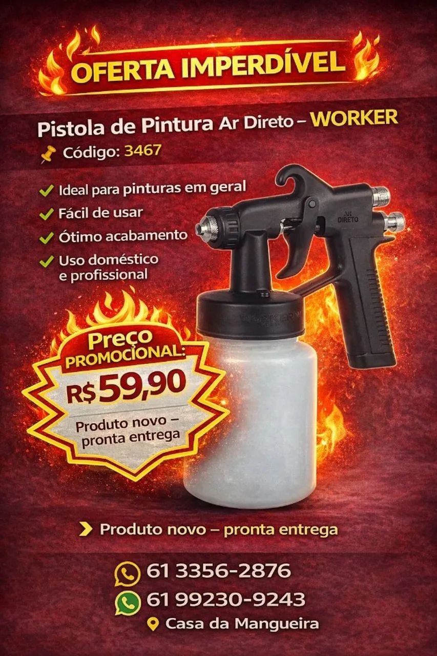 PISTOLA PINTURA AR DIRETO - WORKER
