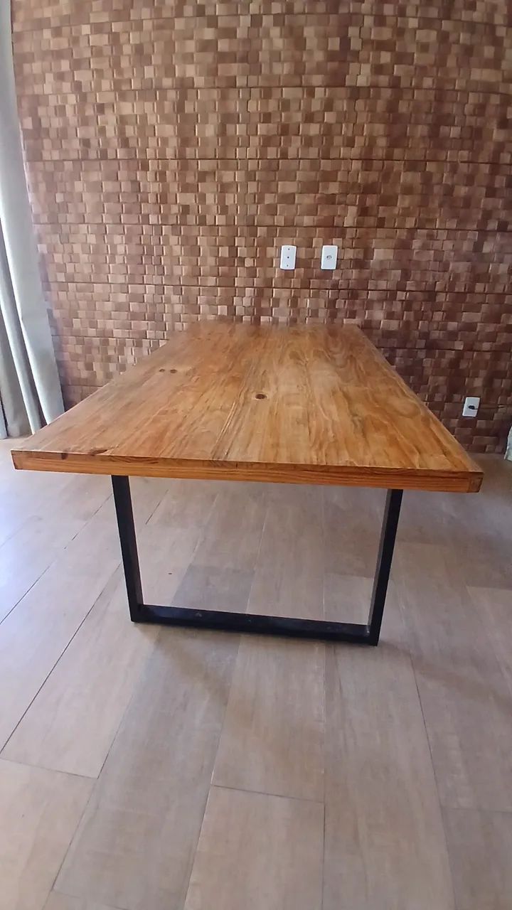Mesa de jantar industrial novíssima 2m X 90cm. - Foto 2