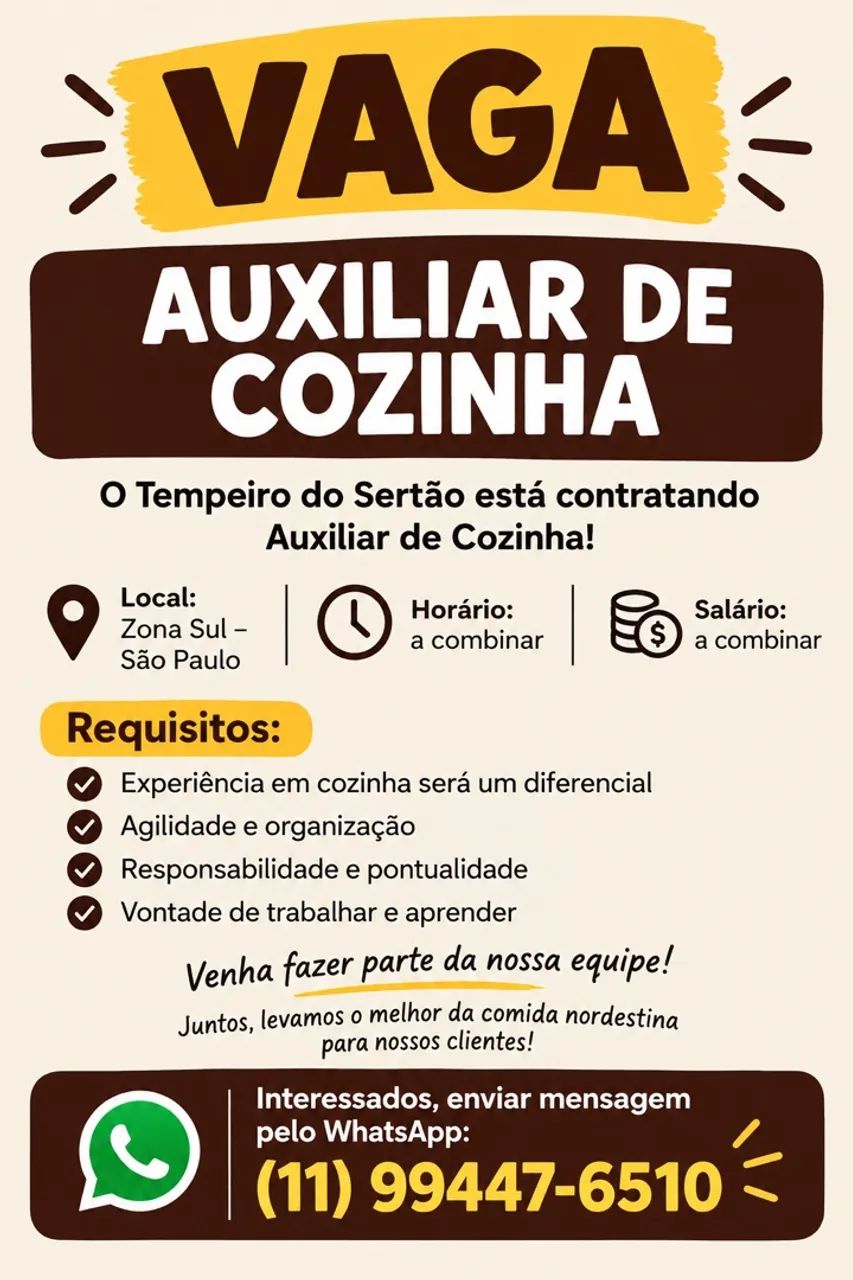 Auxiliar de cozinha 